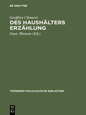 cover image of Des Haushälters Erzählung